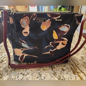 Kate Spade Purse, Dawn Paper Rose Medium Sized Crossbody READ Fabric, GUC